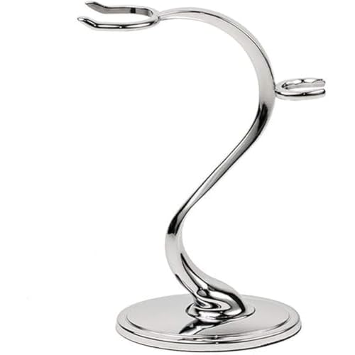 Taconic Shave Super Safety Razors Deluxe Razor & Brush Stand ? Heavyweight Chrome Double Edge Safety Razor Holder, Classic Wet Shaving Organizer