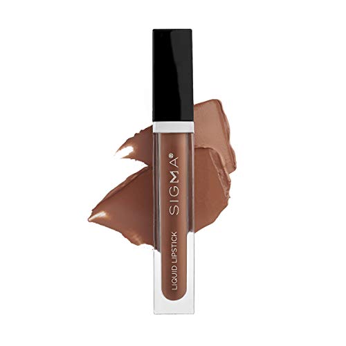 Sigma Beauty Liquid Lipstick ? Bold and Luxurious Liquid Matte Lipstick with Rich Lip Pigment and a Gorgeous Satin Finish - Clean, Vegan Cruelty Free Makeup (Cashmere, Rich Redwood Nude)