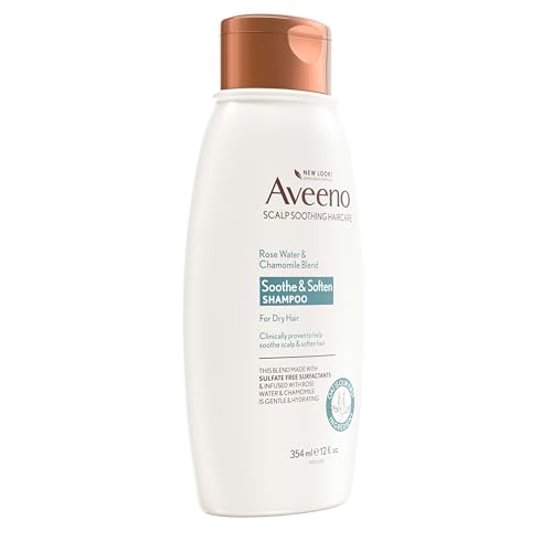 Aveeno Rose Water & Chamomile Shampoo for Dry Hair, Hydrating, 12 fl oz(Packaging May Vary)