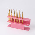 8 Holes Acrylic Tweezers Holder, Tweezers Stand Display Organizer for Eyelash Extension Supplies (Pink 8 Holes)