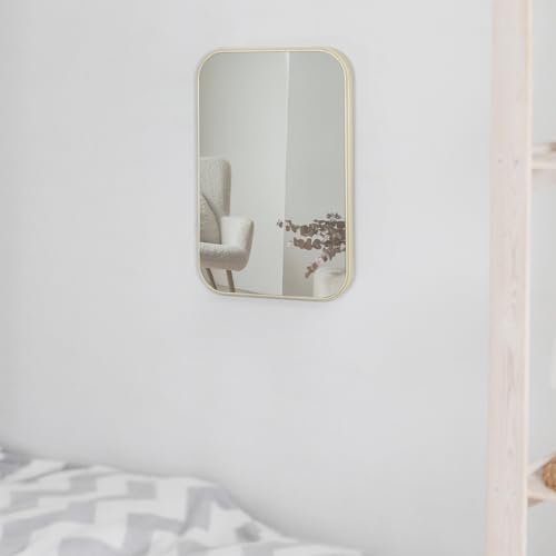 10Pcs Table Desk Vanity Makeup Mirror, 8-Inch Simple Portable Travel Mirror with Stand, Standing and Wall Hanging Dual-use Beige