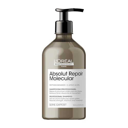 L'Or?al Professionnel Paris Absolut Repair Molecular Shampoo - Repairs Damage & Restores Strength For All Damaged Hair, With Peptide Bonder & Amino Acids, Sulfate-Free