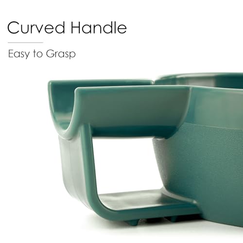 Linkidea Plastic Shaving Soap Bowl with Non-slip Handle, Wide Mouth, Large Capacity, Easier to Lather Ridges, Wet Razor Shave Cream Bowl for Men (Green)