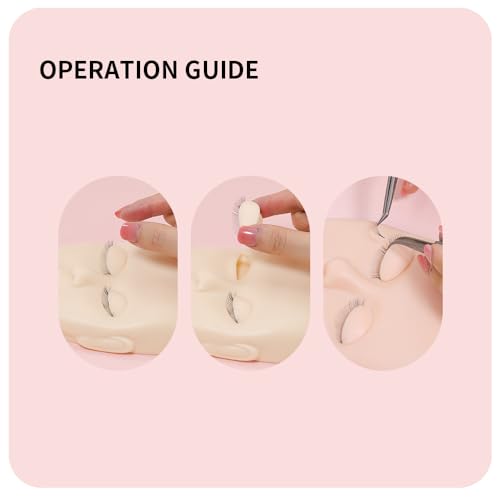 Lash Mannequin Head, Eyelash Extension Mannequin Head with Replaceable Eyelids, Premium Silicone Material, Skin Color