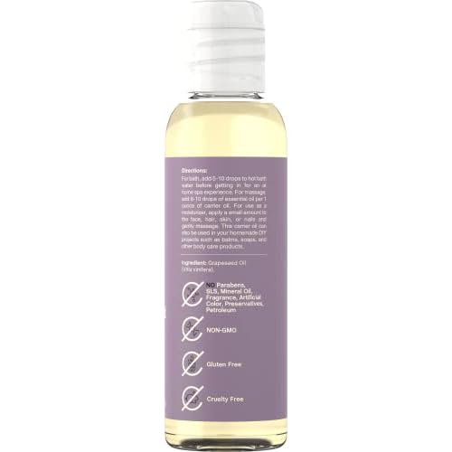 Coera Grapeseed Oil Cold Pressed | 4 fl oz | Moisturizer for Face, Hair, Skin, and Nails | Free of Parabens, SLS, & Fragrances