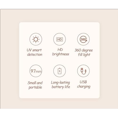 Zyyini Mirror, 3.5 Inch Travel Compact Mirror with Camera for Sunscreen Test, 2X Magnification Portable Lighted Mirror for Handbag, Gifts for Mom Girlfrined