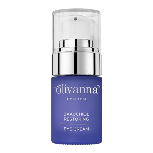 Olivanna Bakuchiol Restoring Eye Cream - Elderflower Extract Reduces Visibility of Dark Circles - Hyaluronic Acid and Glycerin Moisturizes - 0.5 oz