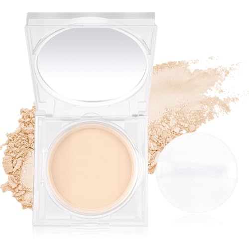 Mineral Pressed Powder, 3-in-1 Compact Formula, 12g, Translucent Finish for Oily Skin, Travel-Friendly, Full Coverage & Matte Control (Nature, jojo)