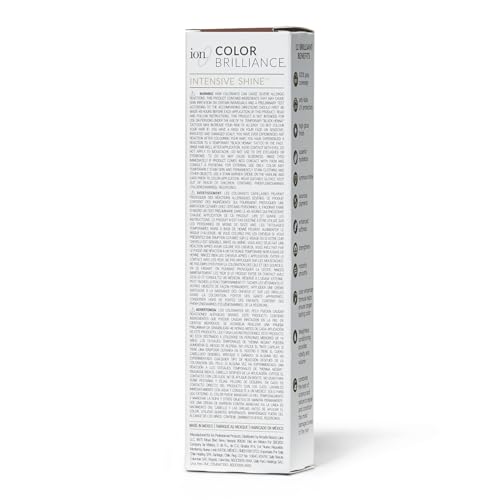 ion 1NN Darkest Intense Black Brilliant 12 Permanent Gloss Hair Color High Shine, AntiFade UV Protection, 100% Gray Coverage, PPD Free, 2.05 Oz