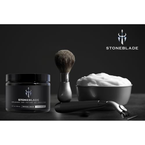 Shaving Cream for Men ? Unscented, Helps Reduce Irritation | StoneBlade Luxury Shave Cream, 6 oz