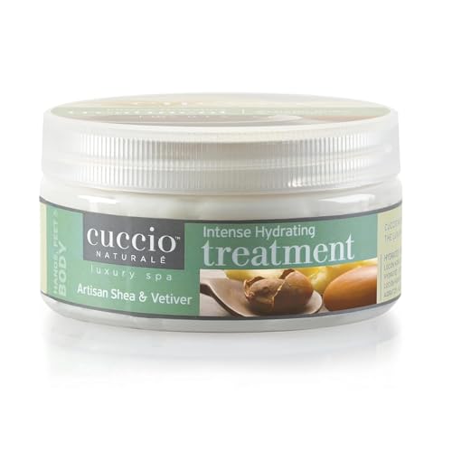 Cuccio Intense Hydrating Treatment ? 8 oz Shea & Vetiver Moisturizing Cream for Dry, Rough Skin ? Deep Nourishment with Vitamins and Oils ? Daily Use Body Moisturizer