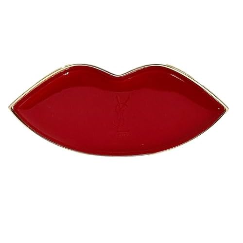 Yves Saint Laurent Small RED KISS Lips Beauty YSL Mirror Compact Makeup Fashion Mirror (4" L x 2" H) - 9478