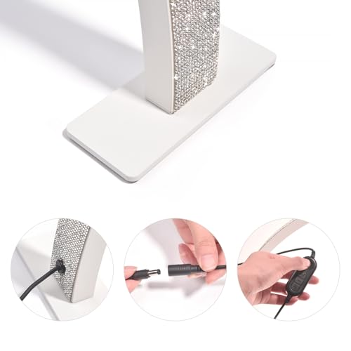 KADS Half Moon Nail & Lash Light - 29In Wide Desk Lamp, 3 Color Temperatures 3000k-6500k, White