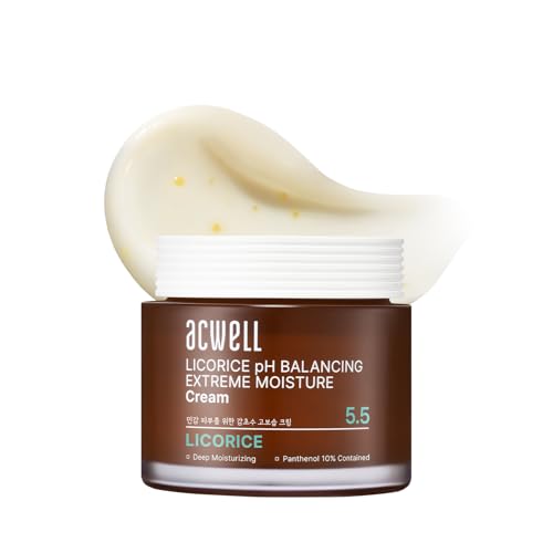 ACWELL Licorice pH Balancing Extreme Moisture Cream ? Optimal Skin Repair for Sensitive Skin, Hydrating Face Cream with Panthenol and Ceramide Capsules, 1.86 oz.