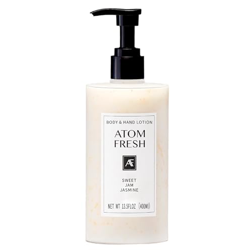 Atom Fresh Body Lotion for Women, Hydrating & Firming Body Moisturizer for Dry Skin, Ceramide & Niacinamide Skin Barrier, Non-Greasy Vitamin E Lotion, Sweet Jasmine Scent, 13.5 fl oz