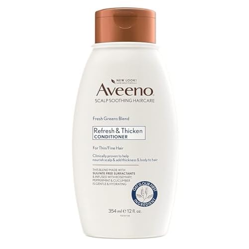 Aveeno Fresh Greens Blend Natural Volumizing Conditioner, Cucumber, Rosemary, for Fine Hair, 12 fl oz (Pack of 2)