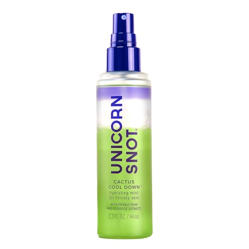 Unicorn Snot Cactus Cool Down¢â After Sun Soothing Spray - Hydrating Facial Mist, Makeup Primer & Blue Light Shield ? Cooling Spray with Aloe, Jojoba & Prickly Pear