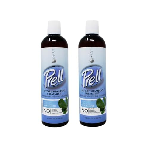 Prell Before Shampoo Treatment for Dry, Damaged Hair, Color Safe, Damage Shield with Witch Hazel 12 fl.oz, 2 Pack