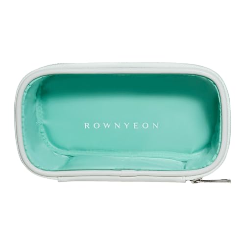 ROWNYEON Clear Makeup Bag,Leather Waterproof Cosmetic Bag,Travel Makeup Bag for Women,Portable Toiletry Bag Train Case with Zipper White(Small)