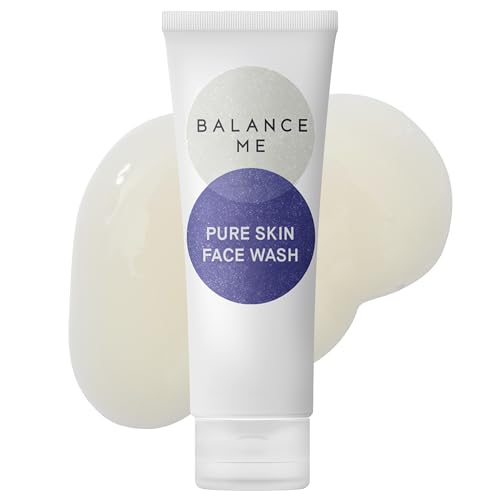 Balance Me Pure Skin Face Wash, Gentle Foaming Facial Cleanser with Moringa & Rice Bran (1 x 4.23 fl oz), Non Toxic Water-Based Facewash for Oily, Blemish-Prone & Sensitive Skin