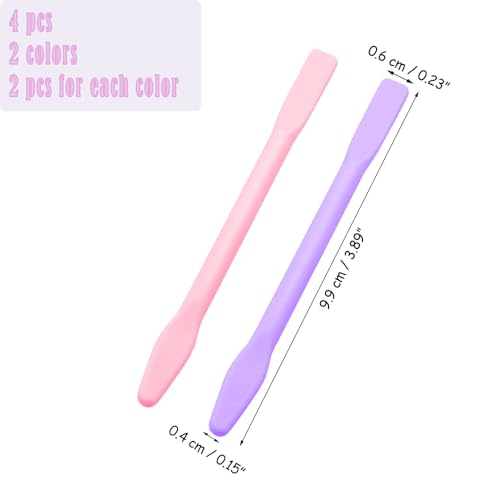 4Pcs Eyebrow Wax Sticks Silicone Wax Stick Non-Stick Small Wax Sticks Eyebrow Waxing Sticks Wax Spatula Reusable Wax Sticks for Home Salon Body Use