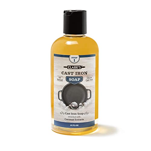 CLARK'S Small Scrub Brush and Cast Iron Soap | Maintain All Cast Iron and Carbon Cookware