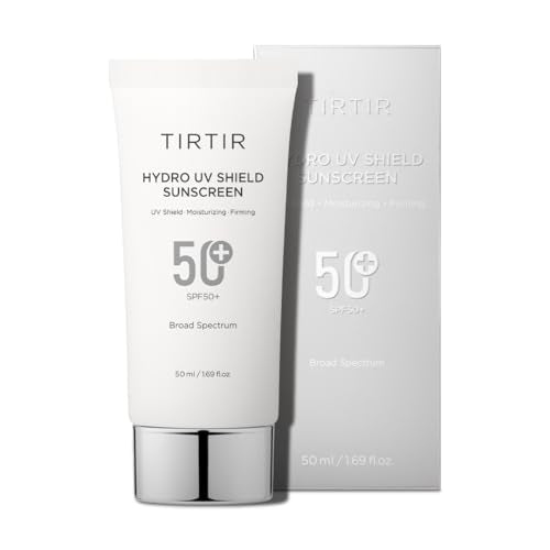 TIRTIR Hydro UV Shield Sunscreen | SPF 50+ Broad Spectrum UVA UVB Korean No White Cast Face Sunblock, 1.69 Fl Oz (Pack of 2)