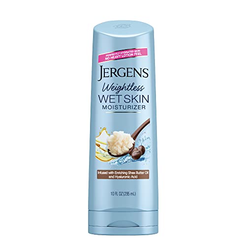 Jergens Wet Skin Body Moisturizer With Coconut Oil, In Shower Lotion For Dry Skin 10 Fl Oz & Wet Skin Body Moisturizer with Shea Butter Oil, Pure Shea Butter In Shower Lotion