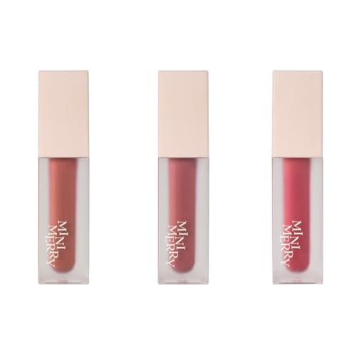 MINIMERRY Velvet Blending Tint - Korean Matte Liquid Lipstick, Blur & Fudge Finish, Weightless Longwear Lip Stain for Soft Gradient Look, 5 g / 0.17 oz., (03 RASPBERRY)