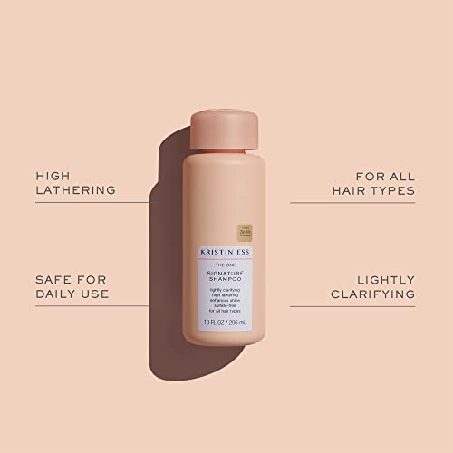 Kristin Ess Hair Signature Salon Sulfate Free Shampoo and Conditioner Set for Moisture, Frizz + Shine - Color Safe, Vegan, Paraben Free - Clarifying, Hydrating Damage Repair for Women - Pear Fragrance