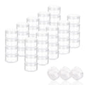 ZEJIA 5 Gram Sample Containers with Lids, Mini Makeup Containers, Empty Plastic Travel Cosmetic Containers with Labels(200 Count, Clear Lid)