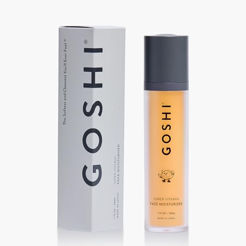 GOSHI Super Vitamin Face Moisturizer for All Skin Types 1.75 oz - Nourishing Face Cream Infused with Sesame Oil, Vitamin E and More Plant Extracts - Made in Japan