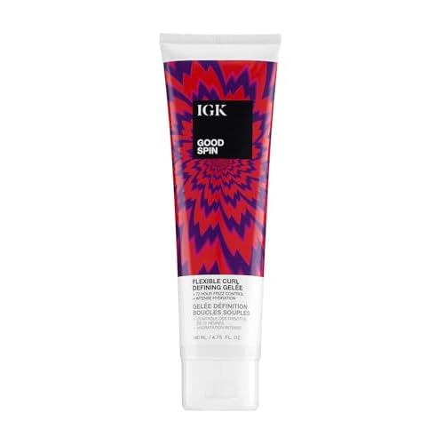 IGK GOOD SPIN Flexible Curl Defining Gelee | Hydrating + Frizz Control + Hold | Vegan + Cruelty Free | 4.75 Oz