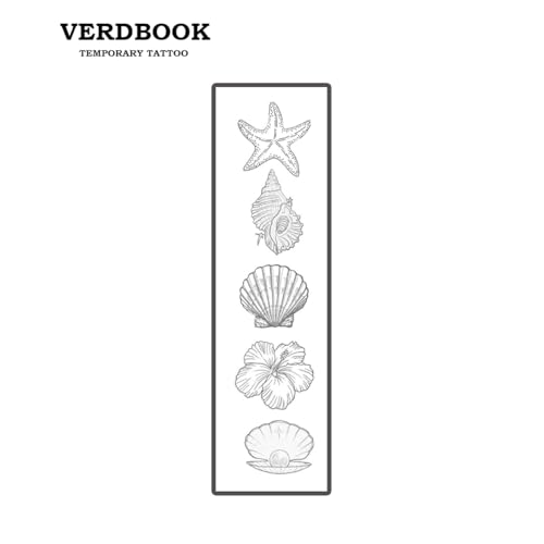 Waterproof Temporary Tattoos: 2-Sheet Tattoo Kit with Realistic Body Stickers, Semi-Permanent Tattoos for Adults Lasting 7-15 Days ? Safe for Men & Women, Ocean Treasures