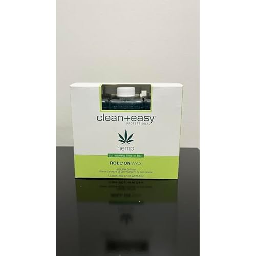 Clean + Easy Hemp Roll On Wax ? Large Soft Wax Refill Cartridge for Hair Removal on for Legs, Arms & Body, 12 Pack