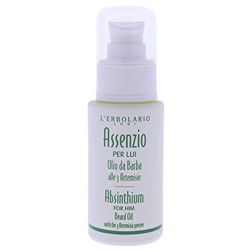 L'Erbolario Absinthium Beard Oil - Delicate, Super Emollient And Light Texture Oil For Skin - Can Be Used In Multiple Ways - Use After Shaving To Control Beard Or Before, To Soften - For Men - 1 Oz