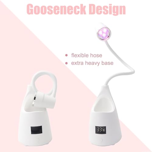 Touch Switch Gel X Lamp, Flash Cure Nail Lamp, Rechargeable Cordless UV LED Light with Timer, Gooseneck Gel Nail Dryer, Fast Curing Lamps for Professional and Home Use