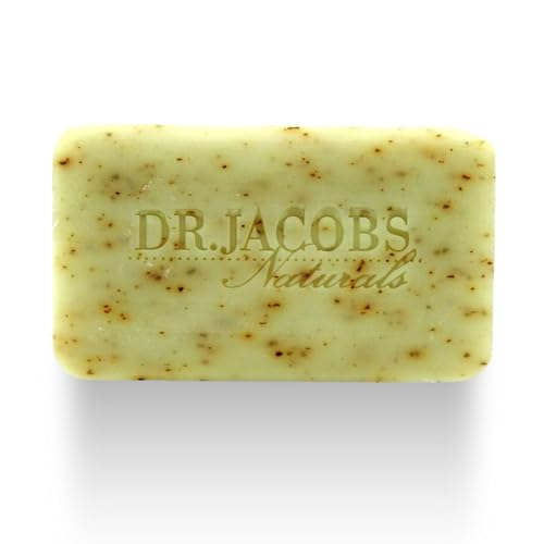 DR.JACOBS NATURALS Castile 5 oz Bar Soap for Face and Body Triple Milled Loofah Exfoliating Vegan (Minty Cucumber Mojito)(4-pack)