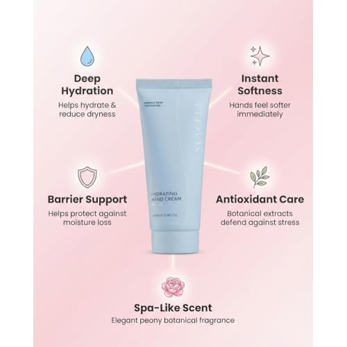 SEACRET Minerals Hand Cream, From The Dead Sea, Shea Butter Deeply Hydrates, Peony Scent, 5.1 Fl Oz / 145 ml
