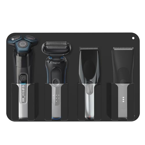 Linkidea Wall-Mounted Electric Shaver & Hair Clipper Holder, Organizer and Storage Stand Compatible with Philips Norelco 3600, 2400, Wahl 7063 (Black)