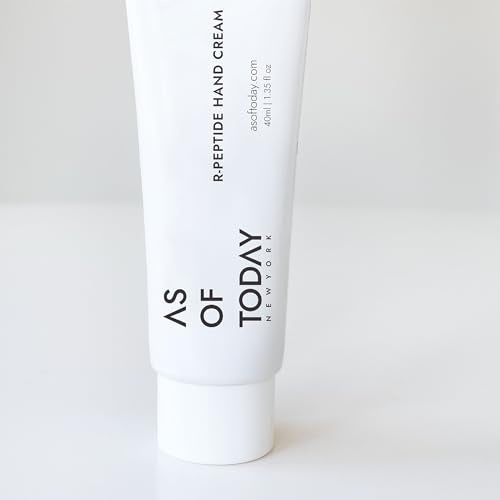 AS OF TODAY R Peptide Hand Cream | Shea Butter & Macadamia Nut Oil with Niacinamide | Hydrating Hand Lotion for Dry Cracked Hands | Travel Size Moisturizer | Clean Beauty Skincare | 1.35 fl oz Tube