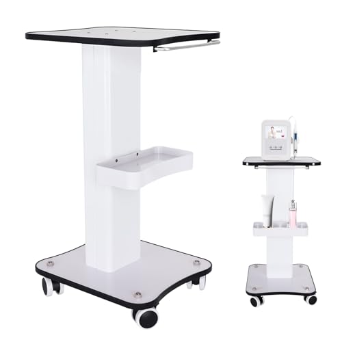 Beauty Salon Trolley with Wheels, Esthetician Rolling Cart, 3-Tier Storage with Lockable Casters for Beauty Equipment, Salon & Spa Use, Load Capacity 88 lbs