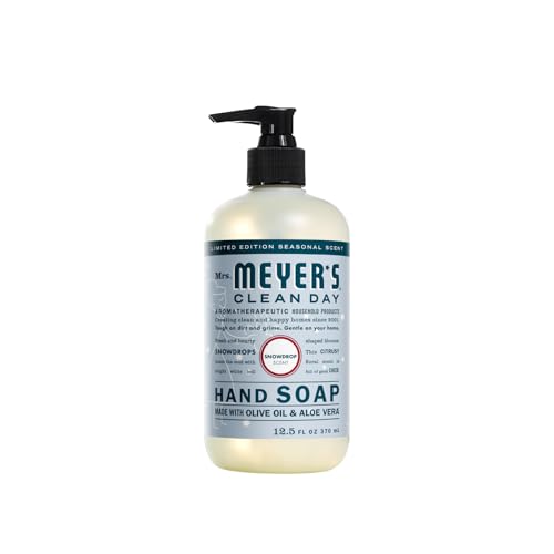Mrs. MEYER'S CLEAN DAY Hand Soap 12.5 Fl Oz 4 Count (Variety Pack), Gingerbread + Iowa Pine + Peppermint + Snow Drop