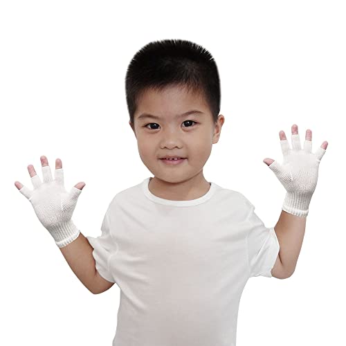 Zinc-Infused Fingerless Gloves for Children with Eczema - Wet Wrap Therapy (Medium)