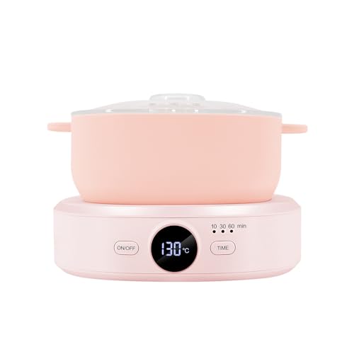 Wax Warmer Hair Removal, Adjustable Temperature, Digital Display Professional Hot Wax Warmer Pot with Silicone Bowl, Timer setting