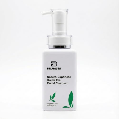 Natural Japanese Green Tea Facial Cleanser ? Foaming Face Wash for Sensitive Skin with Aloe Vera, Chamomile & Cucumber | Hydrating Sulfate Free Green Tea Face Wash & Cleanser (10.14 fl oz / 300ml)