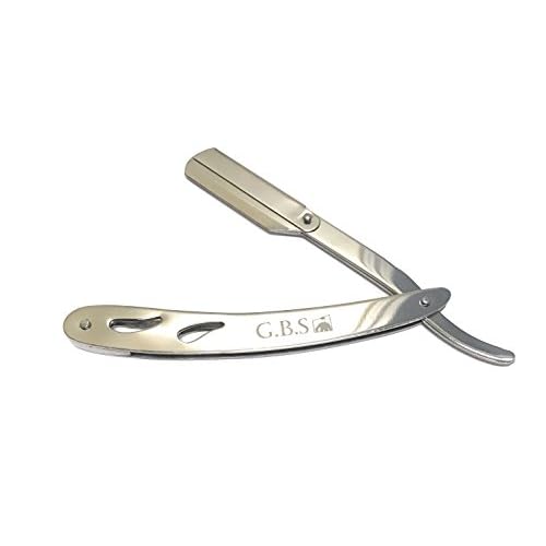 G.B.S Trimming and Styling Beard Kit for Men- 2 Sided Wood Beard Comb, Natural Beard Oil, Beard Balm, Beard Pick, Styling Comb and Silver Folding Shavette Shaving Razor with 20 Razor Blades