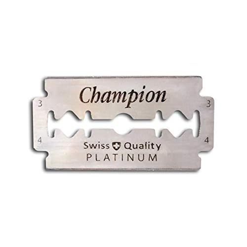 100 Champion Platinum Double Edge Razor Blades For Safety Razor - Men¢¥s Safety Razor Blades For Shaving For Men For A Smooth And Clean Shave (1 Year Supply)