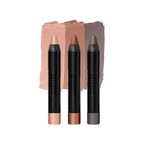 Nudestix Mini Nude Metallic Eye Kit ? 3-Piece Cream Eyeshadow Pencil Set in Long-Wear Metallic Nude Shades | Multi-Use Eye Crayons for Shadow, Liner & Primer | Vegan, Travel-Friendly Makeup Set