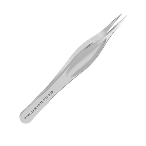 Staleks PODO 10 Podology Splinter Tweezers ? Long Thin Working Part ? Ideal for Ingrown Nail Removal, Calluses, and Foreign Body Extraction